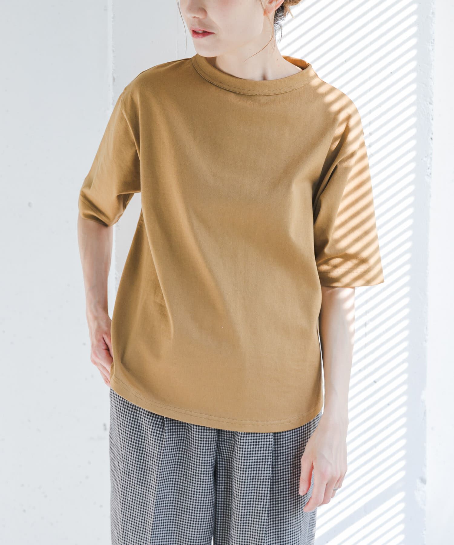 URBAN RESEARCH DOORS「FORK&SPOON　ボトルネックショートスリーブTシャツ」|Tシャツ・カットソー|