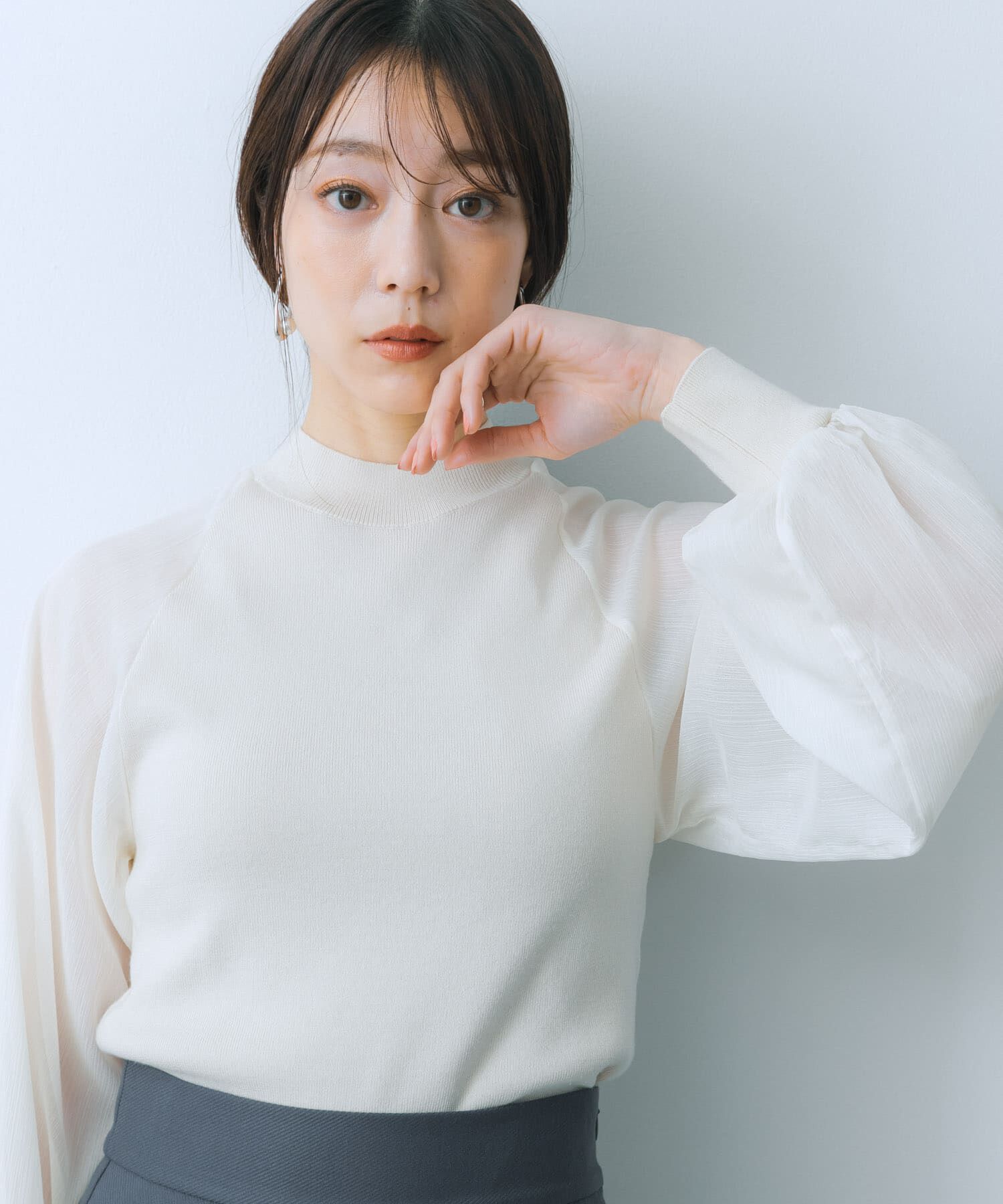 SENSE OF PLACE by URBAN RESEARCH「シアーボリュームスリーブセーター」|ニット・セーター|