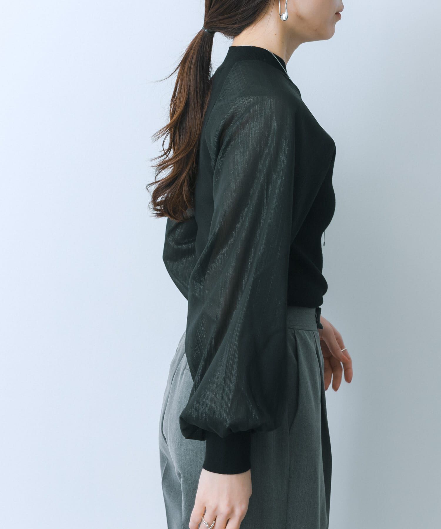 SENSE OF PLACE by URBAN RESEARCH「シアーボリュームスリーブセーター」|ニット・セーター|