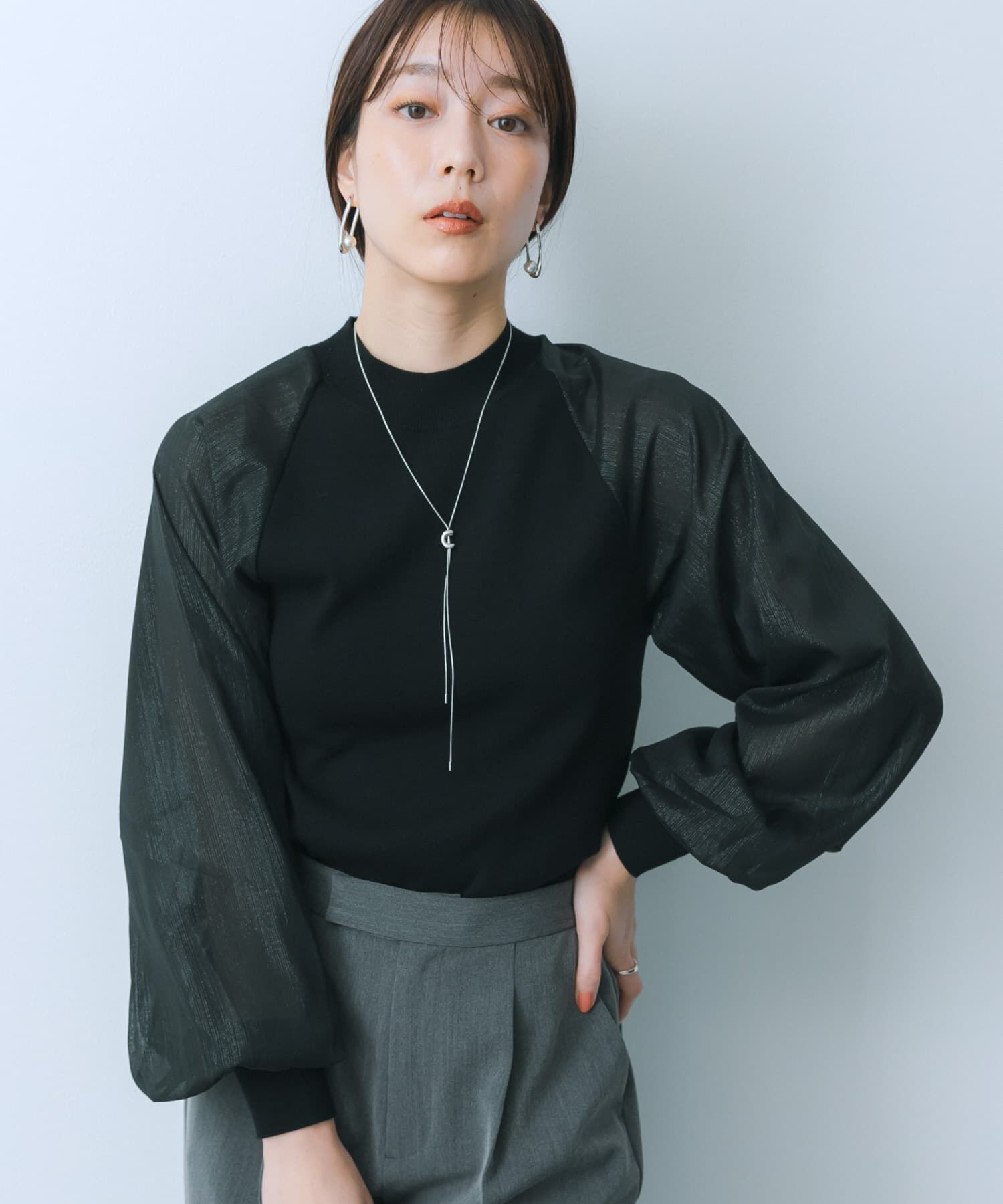 SENSE OF PLACE by URBAN RESEARCH「シアーボリュームスリーブセーター」|ニット・セーター|