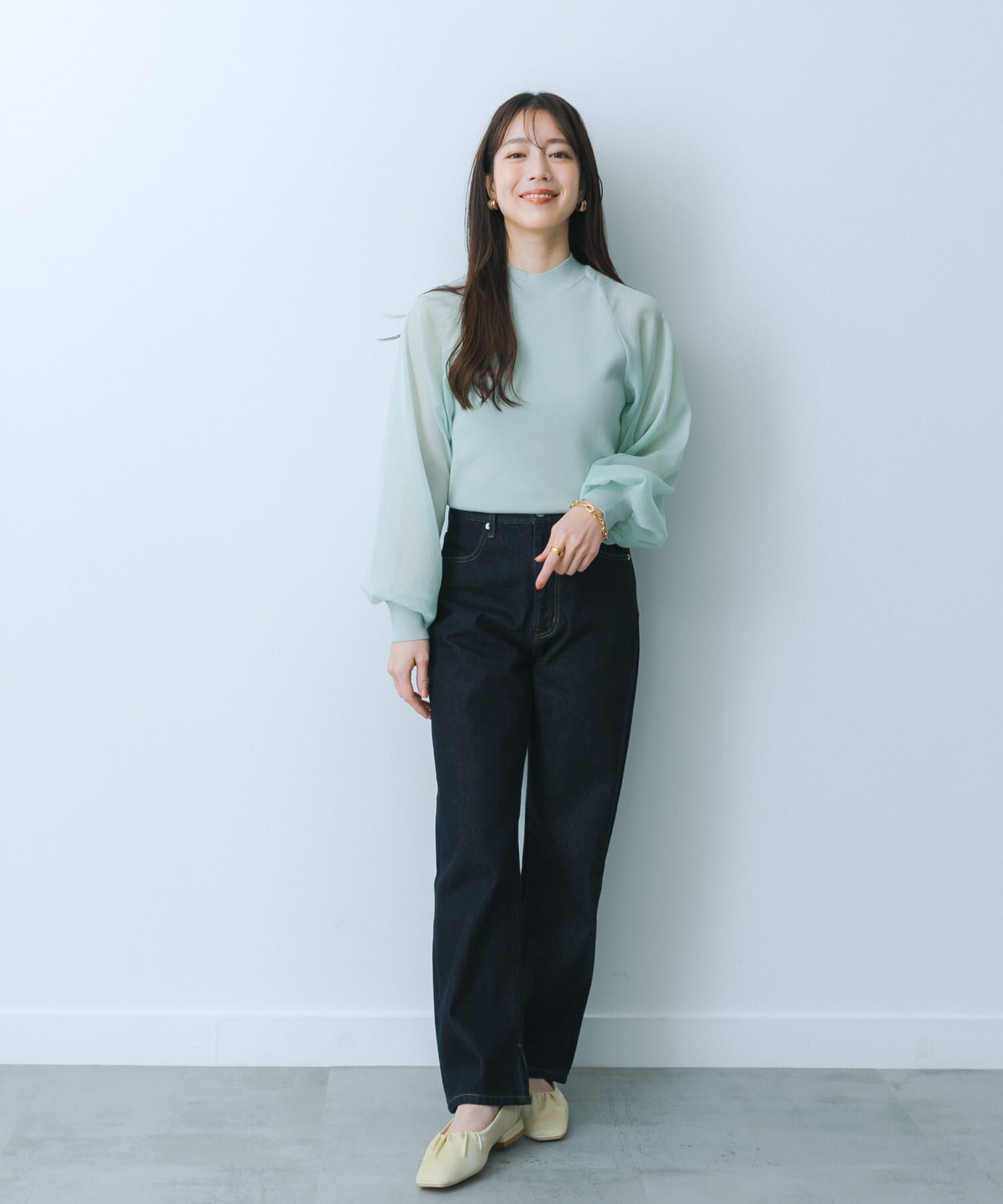 SENSE OF PLACE by URBAN RESEARCH「シアーボリュームスリーブセーター」|ニット・セーター|