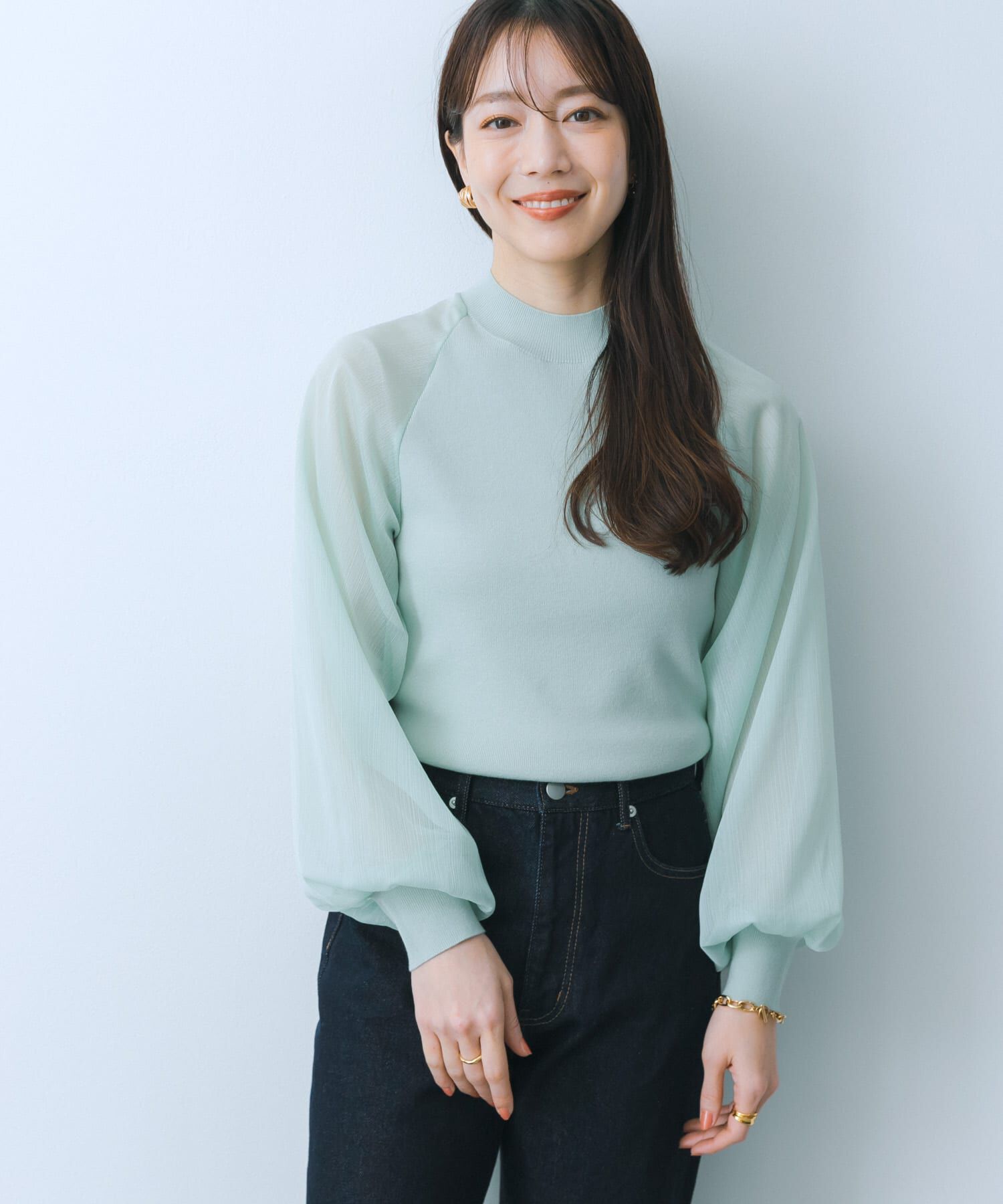 SENSE OF PLACE by URBAN RESEARCH「シアーボリュームスリーブセーター」|ニット・セーター|