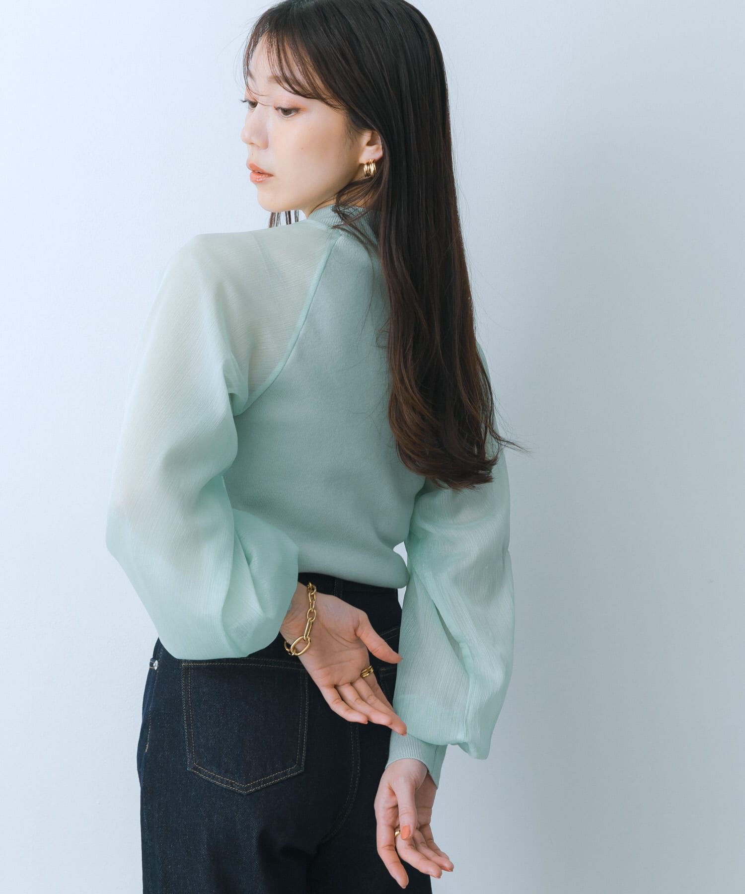 SENSE OF PLACE by URBAN RESEARCH「シアーボリュームスリーブセーター」|ニット・セーター|