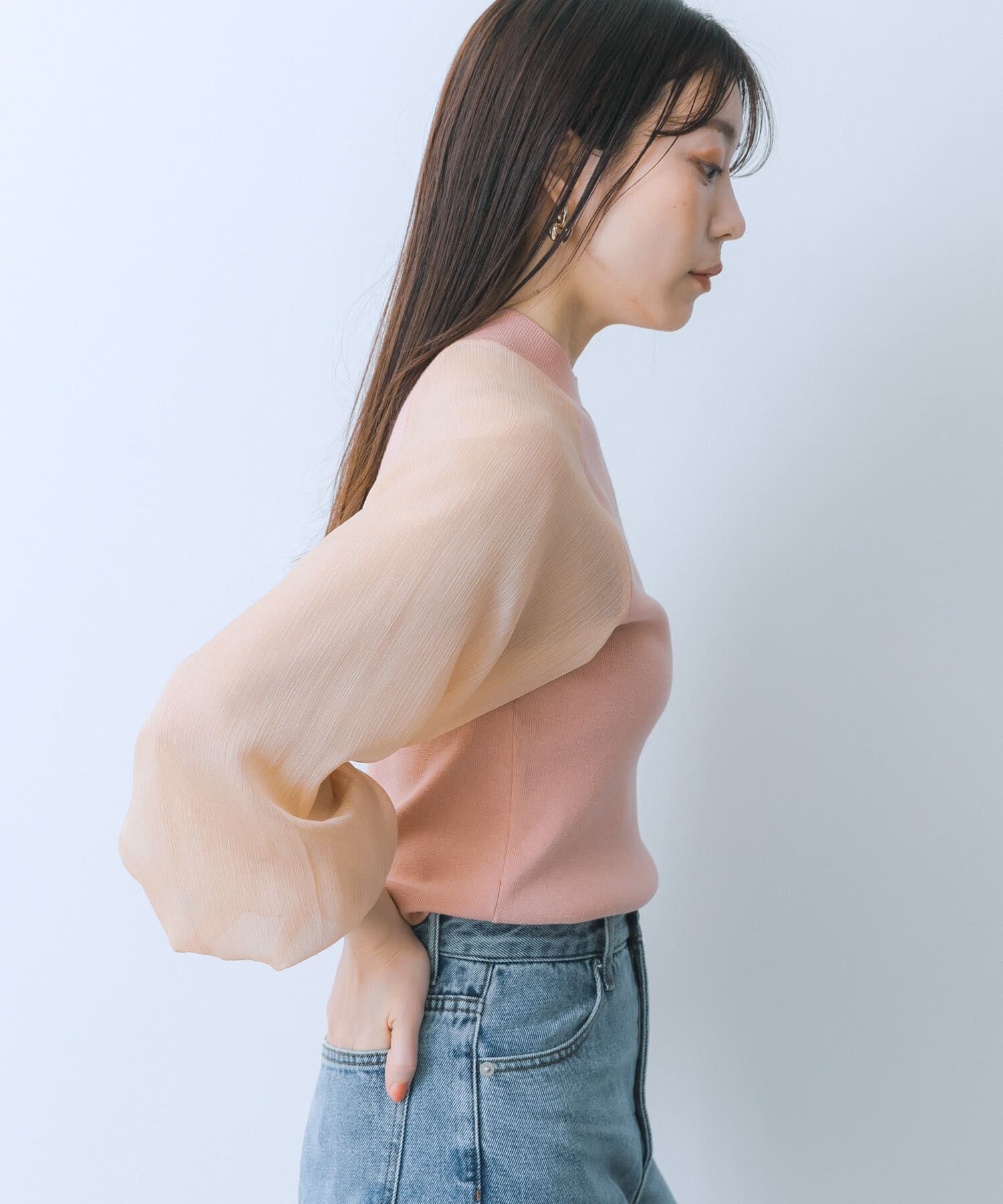 SENSE OF PLACE by URBAN RESEARCH「シアーボリュームスリーブセーター」|ニット・セーター|