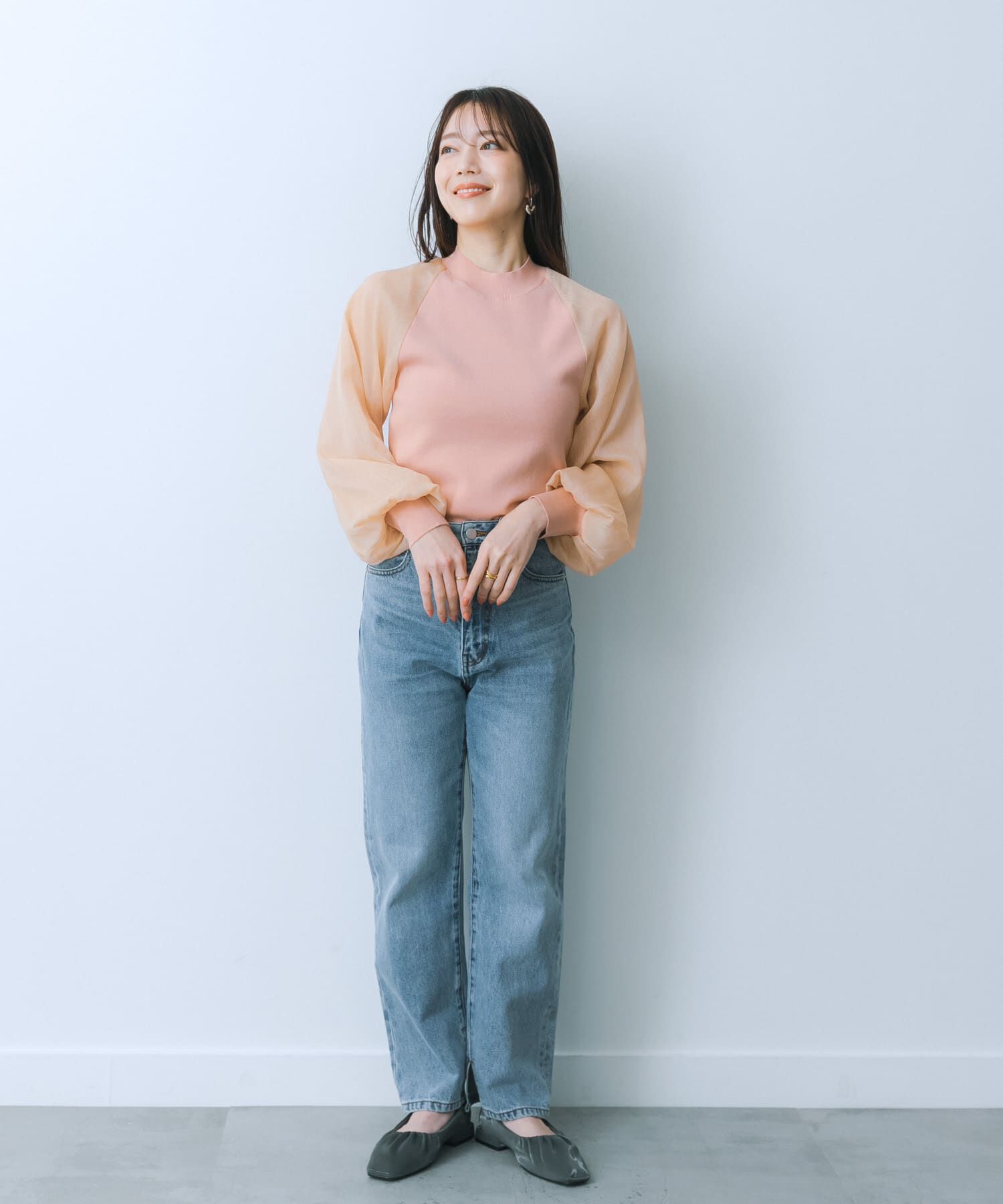 SENSE OF PLACE by URBAN RESEARCH「シアーボリュームスリーブセーター」|ニット・セーター|