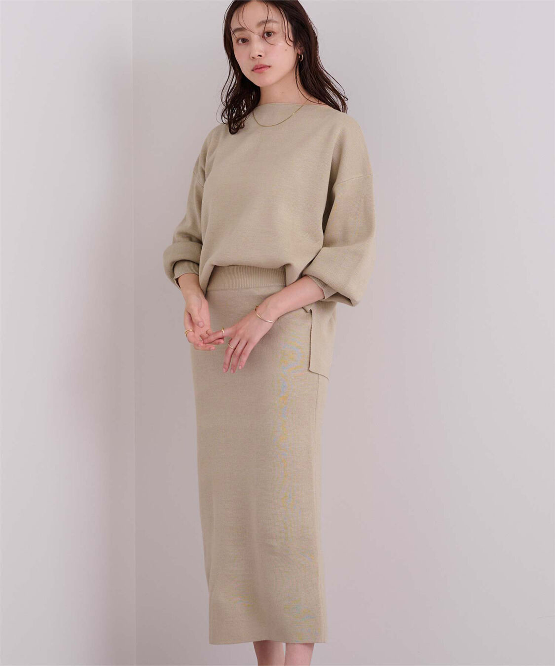 ur's「ミラノリブニットセットアップ」|ニット・セーター|ライトベージュ