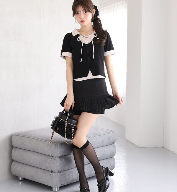  「シャツドッキング半袖ニット」|ニット・セーター|