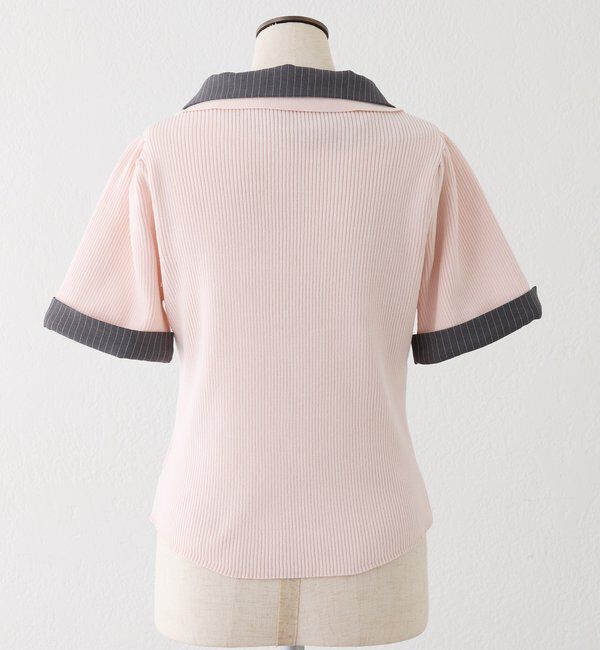  「シャツドッキング半袖ニット」|ニット・セーター|
