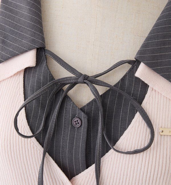  「シャツドッキング半袖ニット」|ニット・セーター|