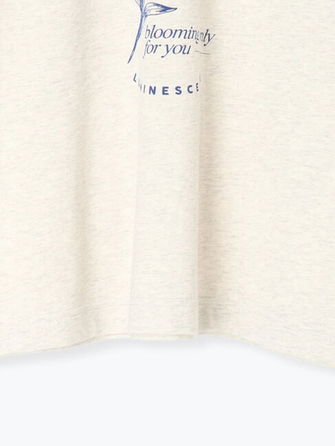 Samansa Mos2「【接触冷感】ミニ裏毛切替フラワープリントTシャツ」|Tシャツ・カットソー|