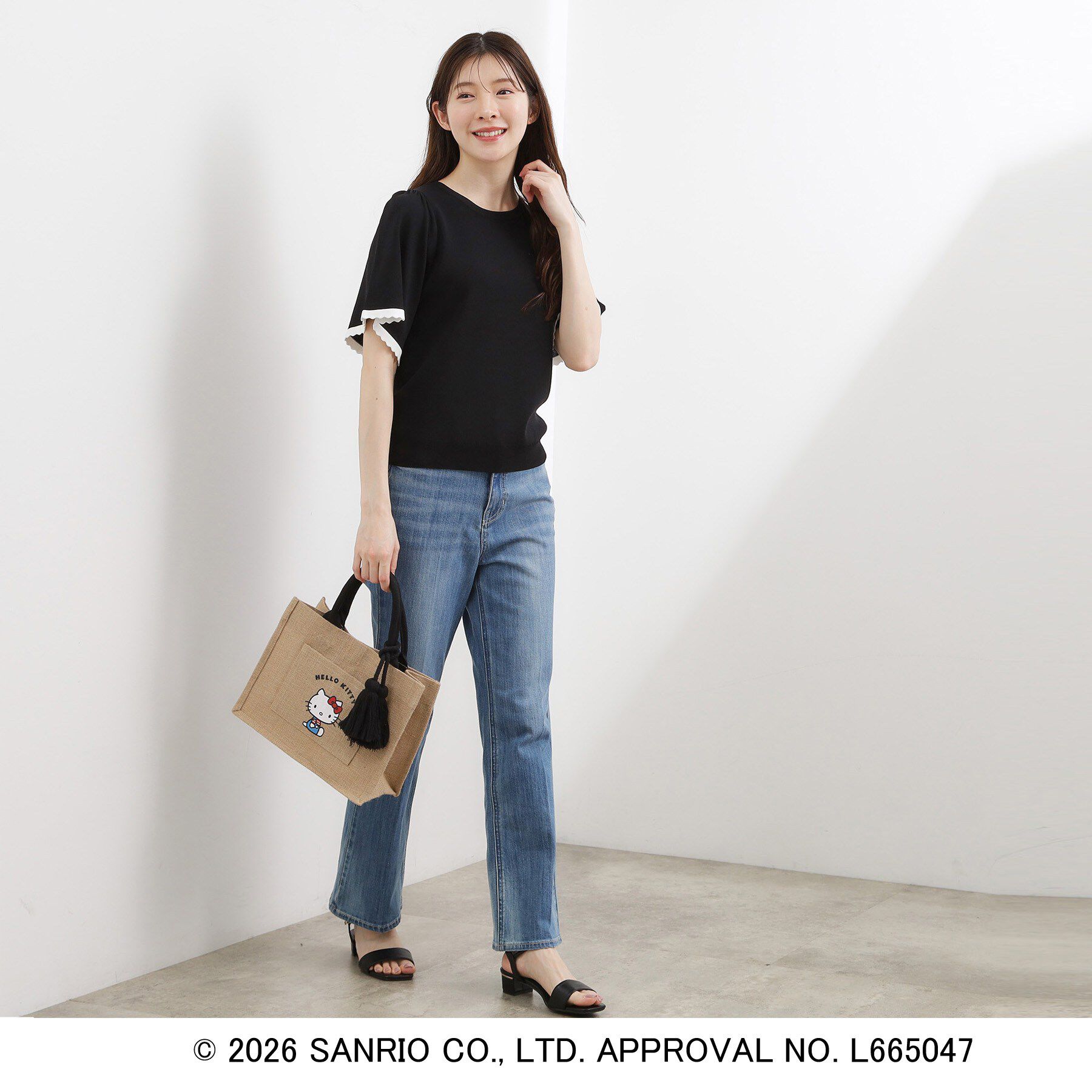 grove「【ハローキティ】ジュートタッセルトート」|トートバッグ|