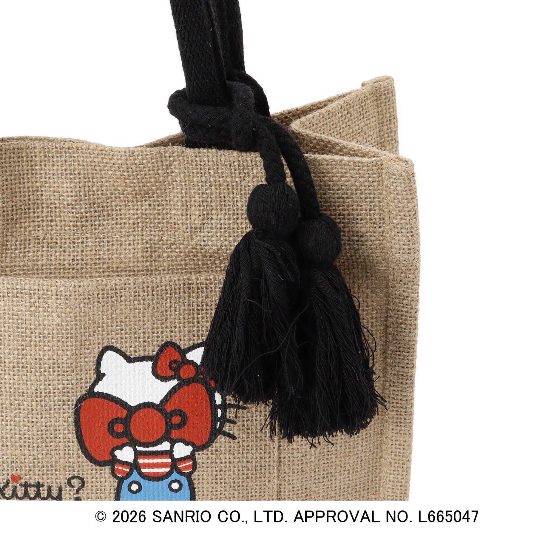 grove「【ハローキティ】ジュートタッセルトート」|トートバッグ|