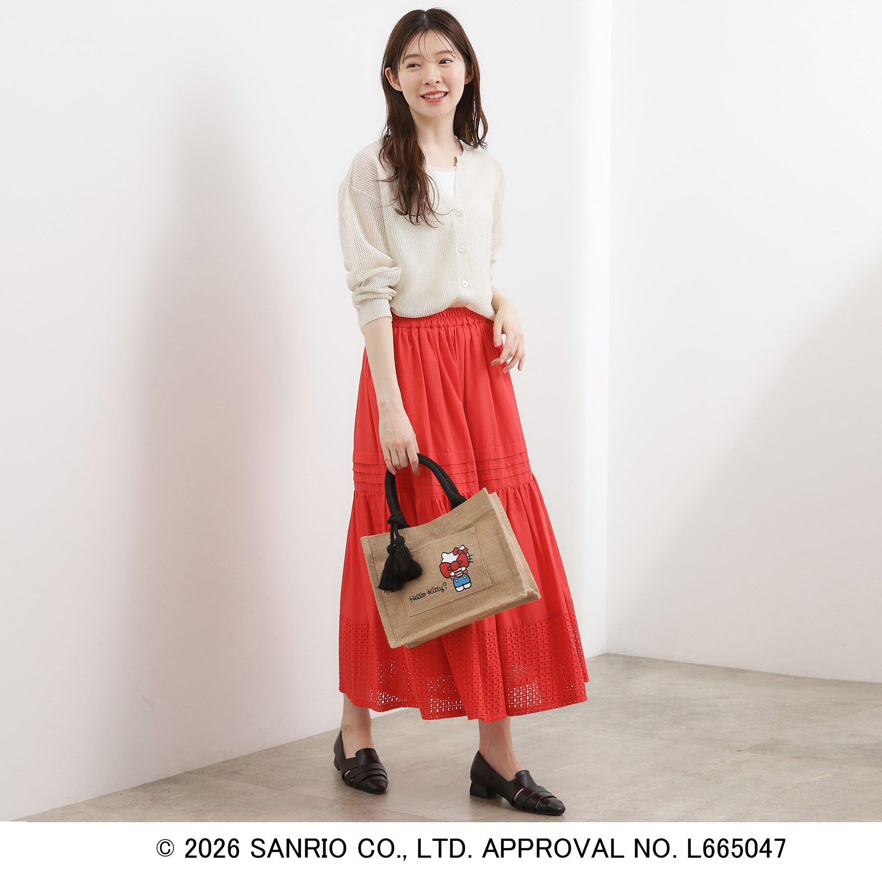 grove「【ハローキティ】ジュートタッセルトート」|トートバッグ|