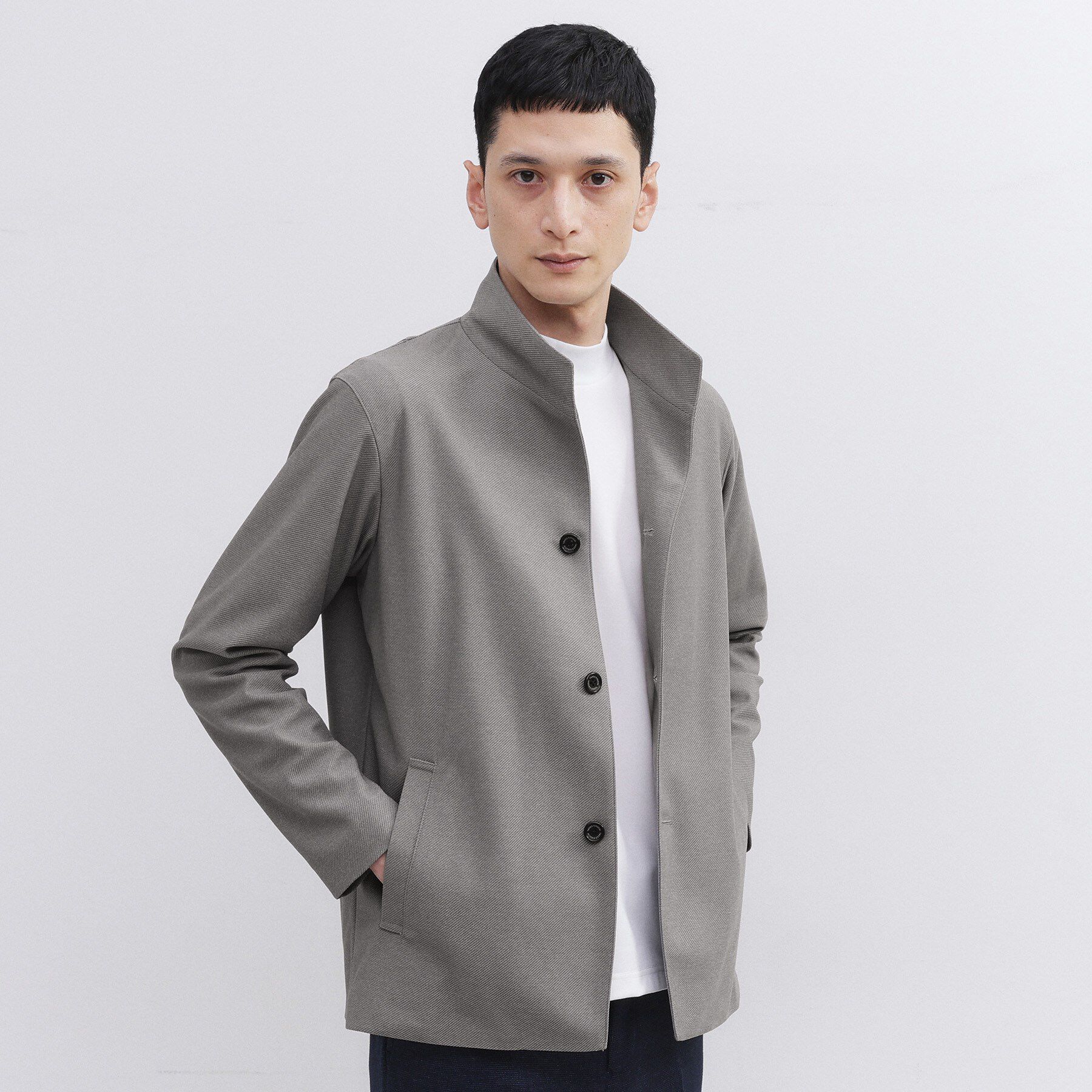 TAKEO KIKUCHI「ツイルジャージー イタリアンカラージャケット」|ブルゾン・スタジャン|