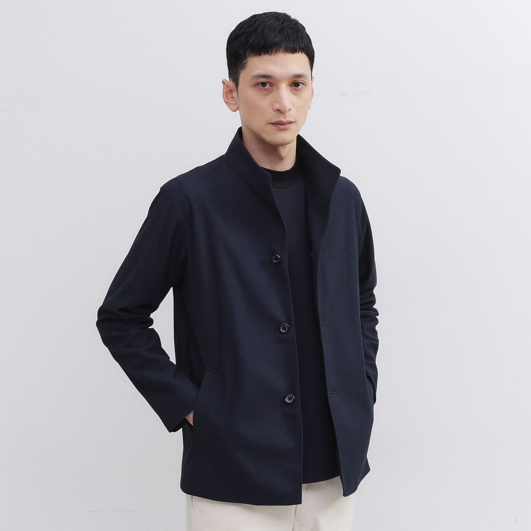 TAKEO KIKUCHI「ツイルジャージー イタリアンカラージャケット」|ブルゾン・スタジャン|