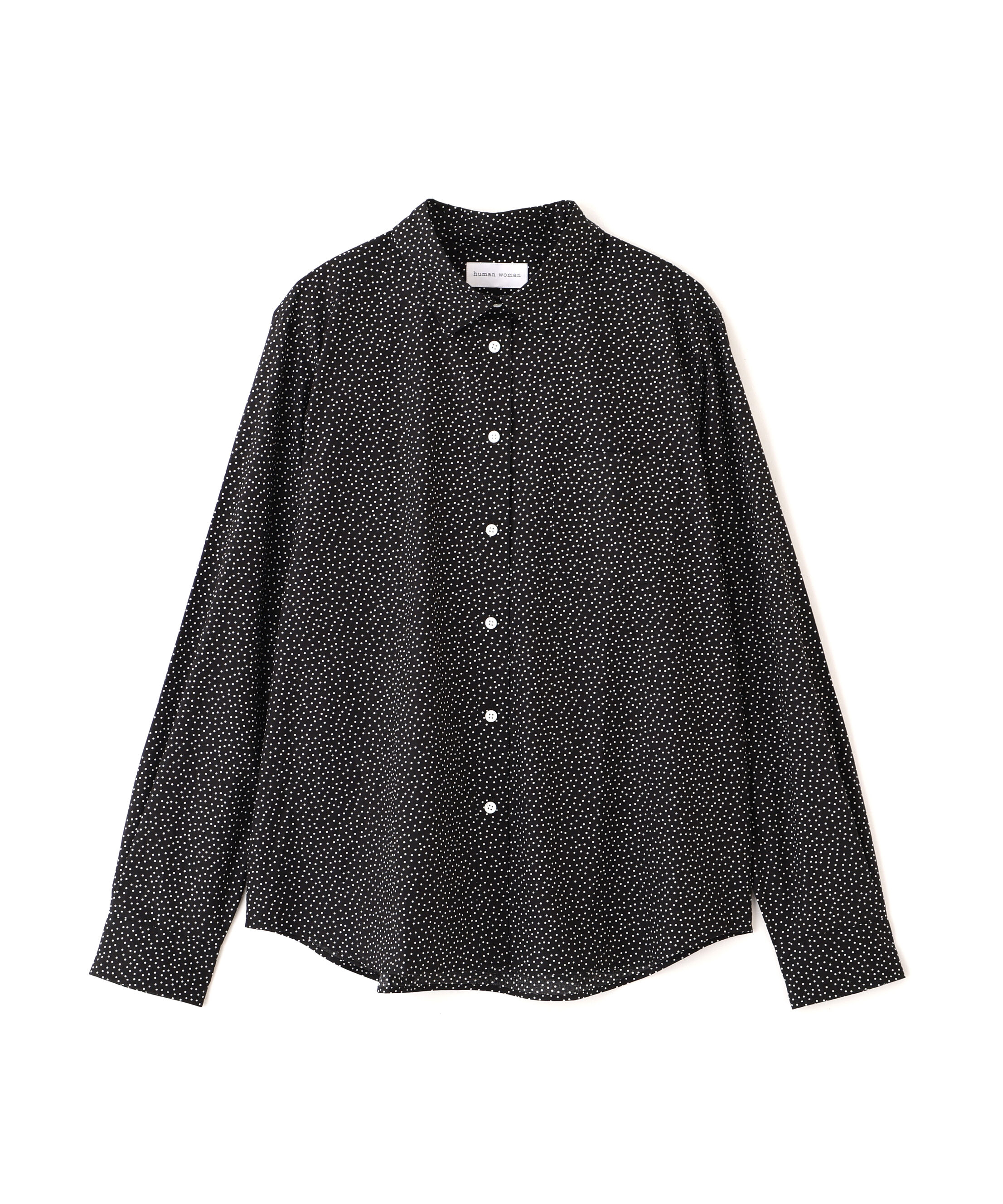  「◆《ウォッシャブル》ドット柄ベーシックシャツ」|シャツ・ブラウス|