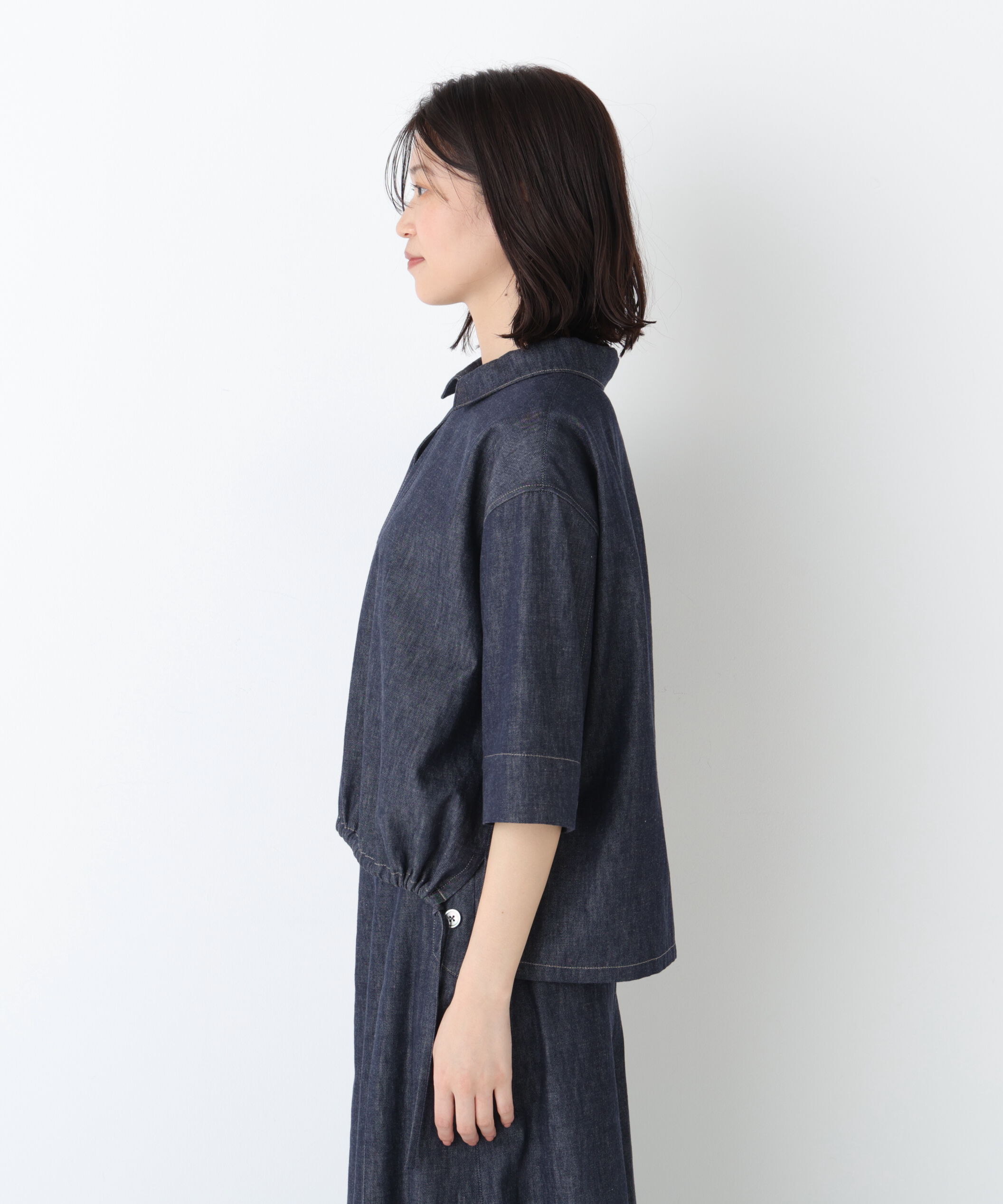 「◆《ウォッシャブル》ライトオンスデニムスキッパーブラウス」|シャツ・ブラウス|