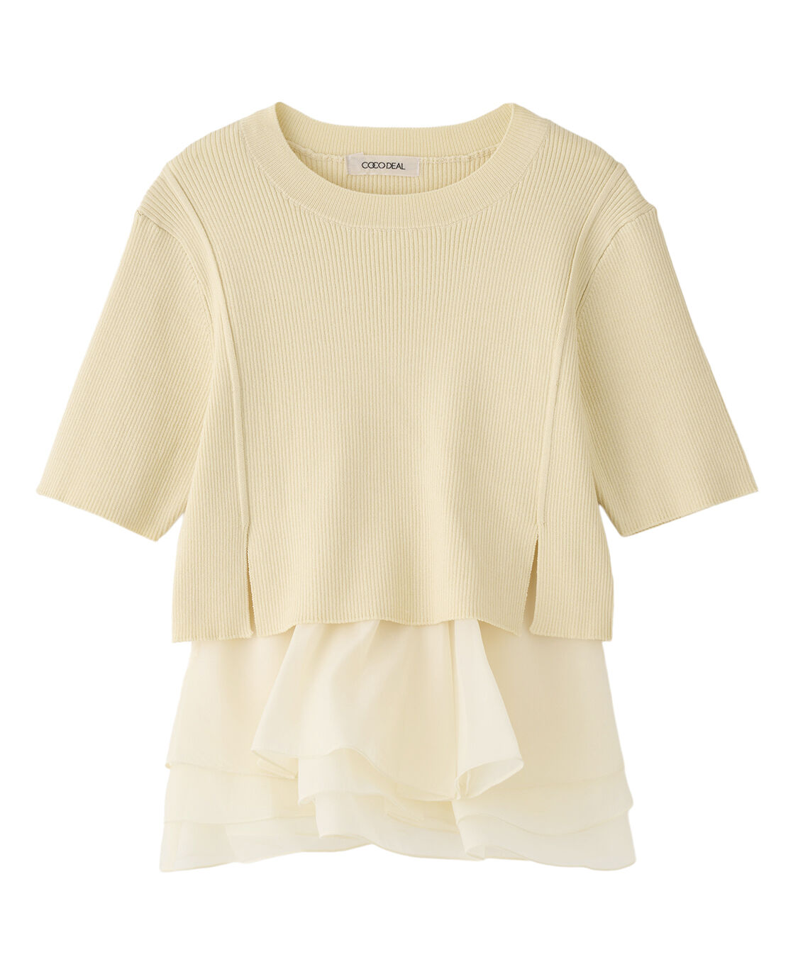 COCO DEAL「ペプラムブラウスセットニット」|シャツ・ブラウス|イエロー