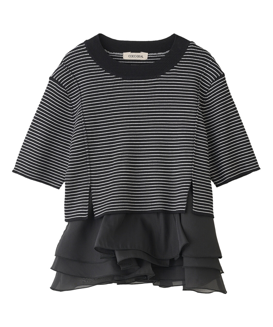 COCO DEAL「ペプラムブラウスセットニット」|シャツ・ブラウス|ボーダー