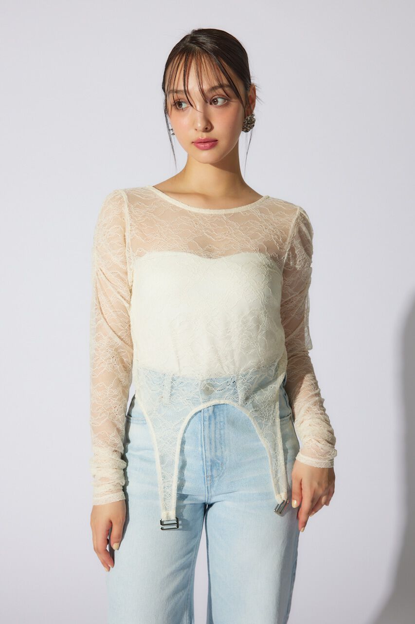 rienda「シアーレーストップス」|Tシャツ・カットソー|