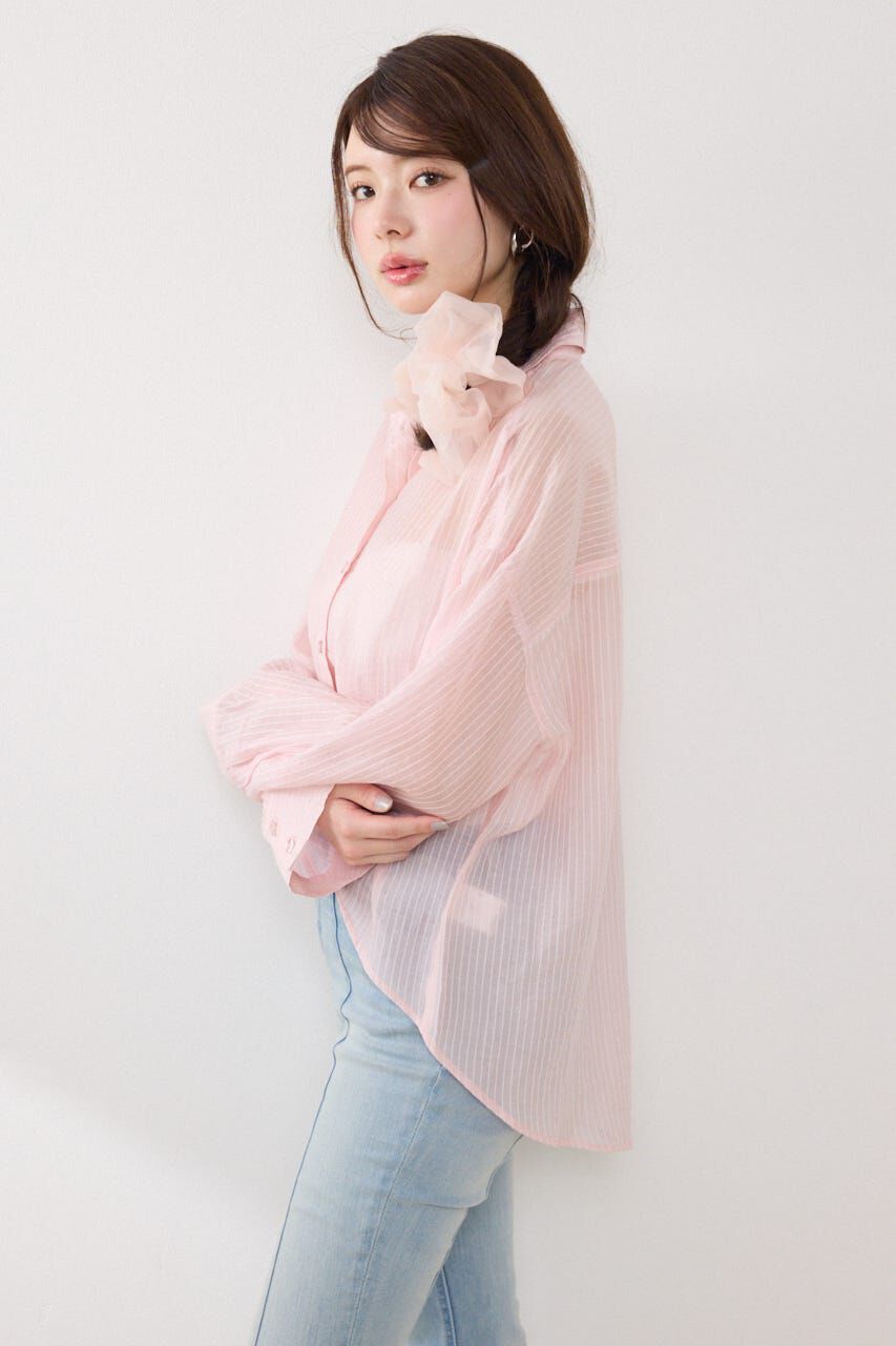 rienda「アシンメトリーストライプシャツ」|シャツ・ブラウス|