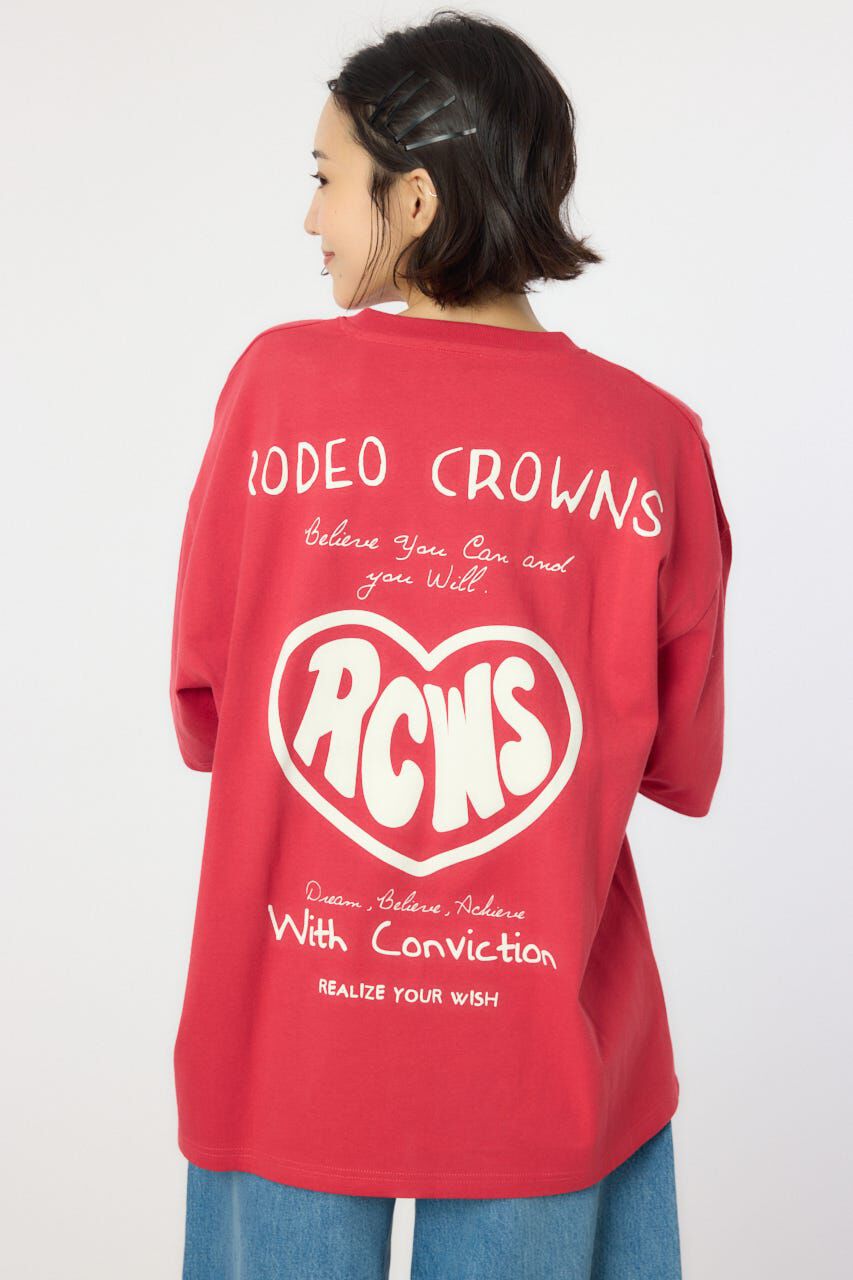 RODEO CROWNS「ハートフルハッポウTシャツ」|Tシャツ・カットソー|L/RED1