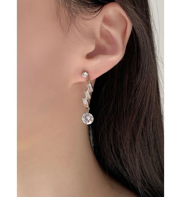 RESEXXY「3連ビジューストーンピアス」|ピアス|