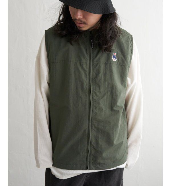 VENCE share style「Red Cap Girl レッドキャップガール ワッペン付きナイロンジップベスト」|その他|グリーン
