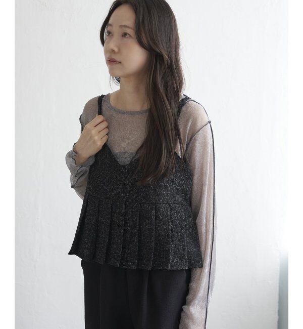 VENCE share style「サマーツイードプリーツキャミソール」|シャツ・ブラウス|