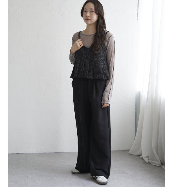 VENCE share style「サマーツイードプリーツキャミソール」|シャツ・ブラウス|