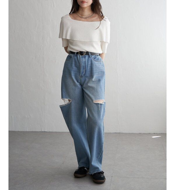 VENCE share style「オフショルニットプルオーバー」|ニット・セーター|