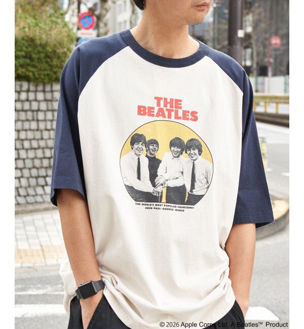 VENCE share style「THE BEATLES ザ ビートルズ レコードラグランTシャツ」|Tシャツ・カットソー|ネイビーブルー