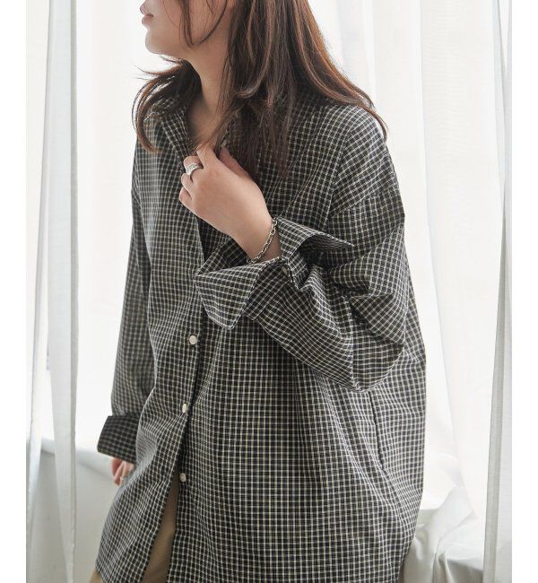 VENCE share style「チェックオーバーサイズPKシャツ」|シャツ・ブラウス|