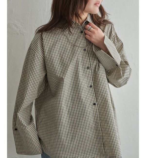 VENCE share style「チェックオーバーサイズPKシャツ」|シャツ・ブラウス|