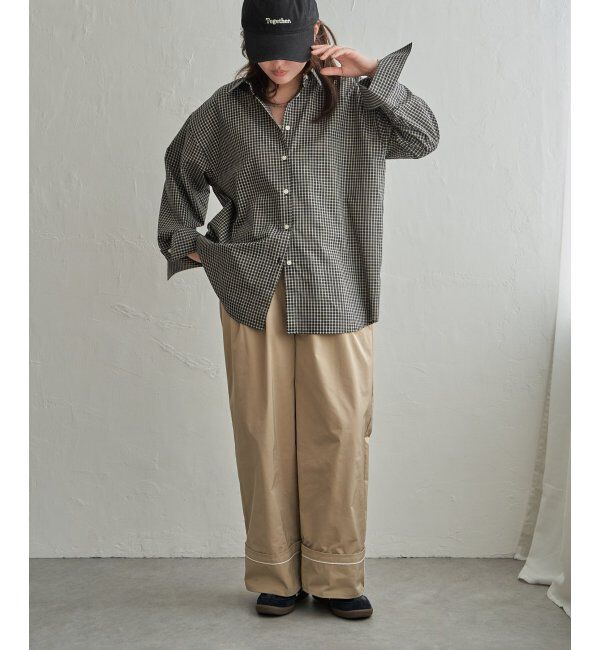 VENCE share style「チェックオーバーサイズPKシャツ」|シャツ・ブラウス|