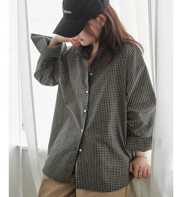 VENCE share style「チェックオーバーサイズPKシャツ」|シャツ・ブラウス|
