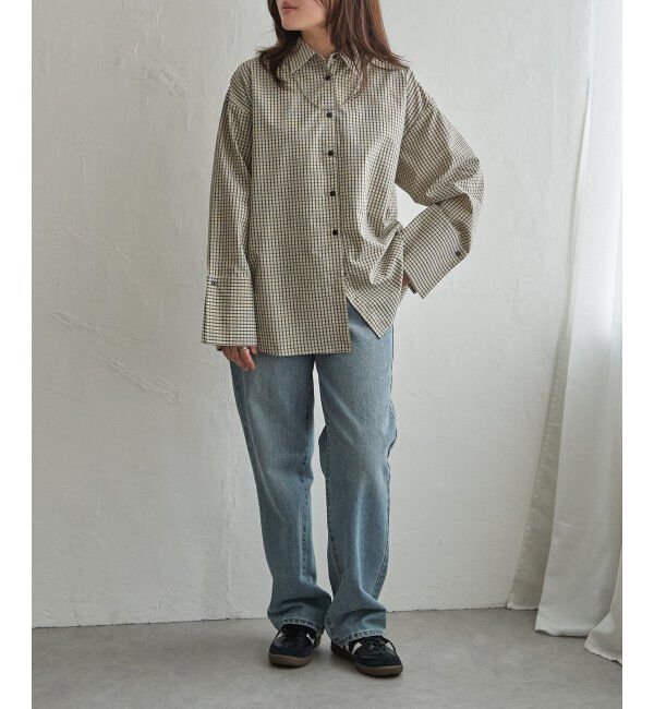 VENCE share style「チェックオーバーサイズPKシャツ」|シャツ・ブラウス|