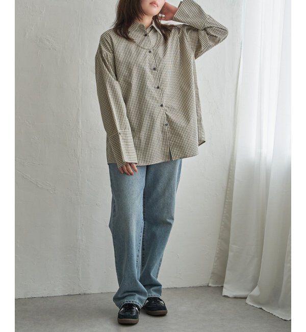 VENCE share style「チェックオーバーサイズPKシャツ」|シャツ・ブラウス|
