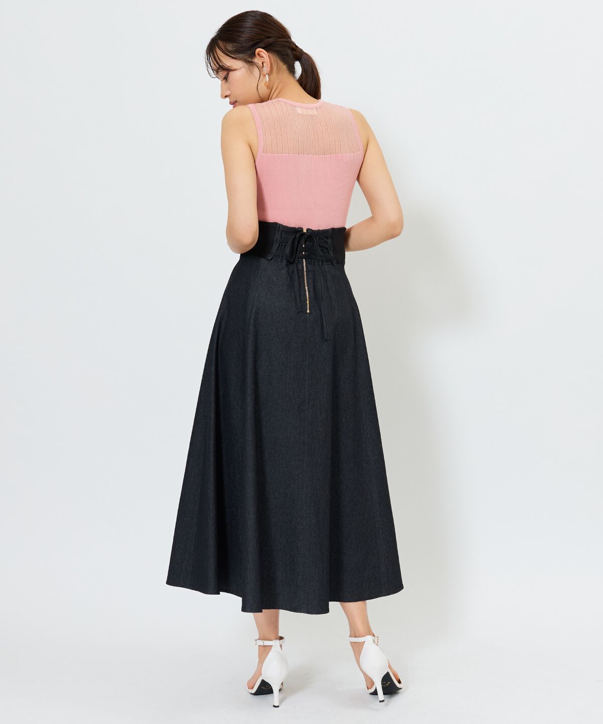 アンドクチュール「シアー切替ノースリトップス」|ニット・セーター|