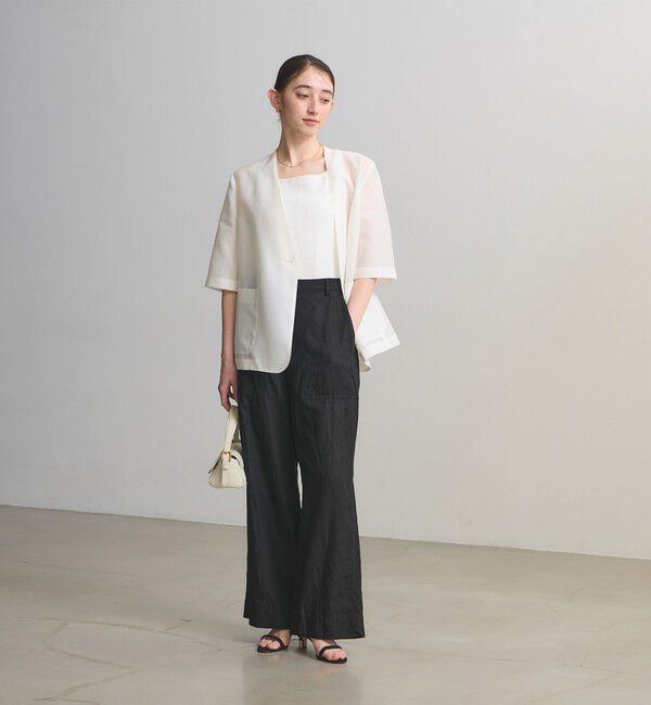 UNITED ARROWS「リネン パッチポケット イージーパンツ ‐ウォッシャブル‐」|チノ|