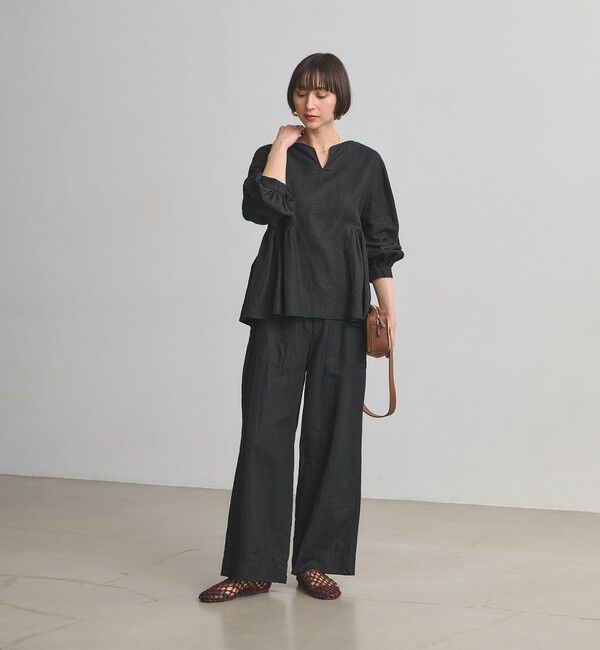 UNITED ARROWS「リネン パッチポケット イージーパンツ ‐ウォッシャブル‐」|チノ|