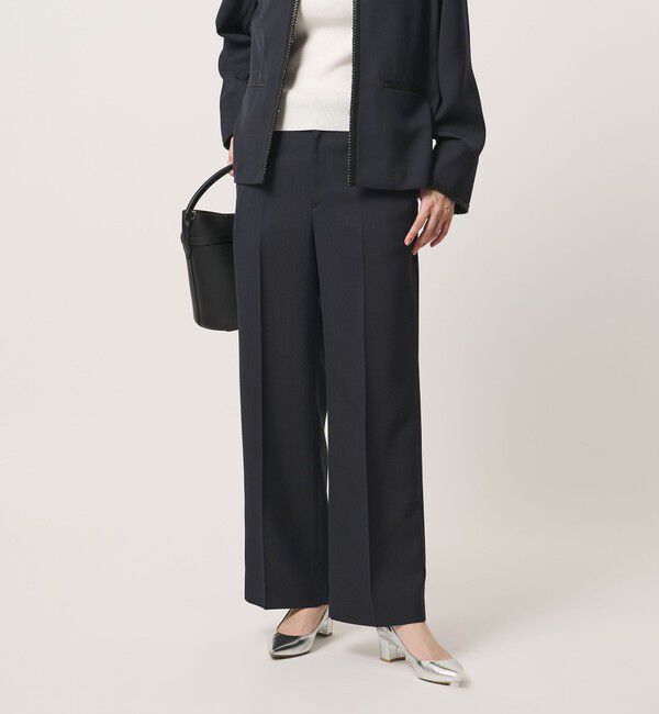 UNITED ARROWS「Spiree ASAMI ワイドパンツ ‐ウォッシャブル‐」|スラックス|NAVY