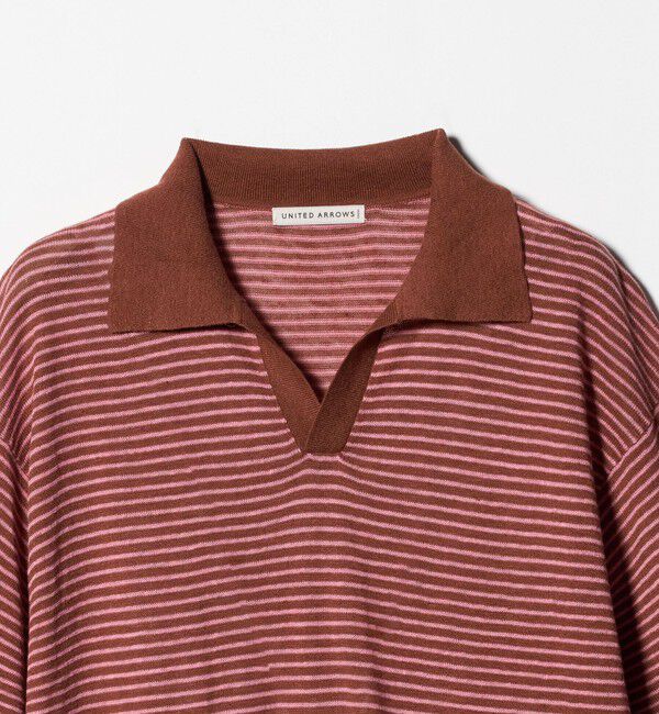 UNITED ARROWS「リネン/コットン ボーダー スキッパー ポロシャツ」|ポロシャツ|