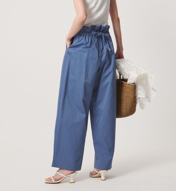 UNITED ARROWS「バック ギャザー リボンデザイン パンツ」|チノ|COBALT