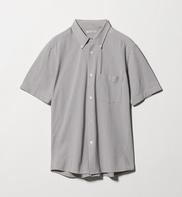 UNITED ARROWS「シアサッカー ショートスリーブ ボタンダウン シャツ COMFORT EASY―MODEL 抗菌防臭」|シャツ・ブラウス|MD.GRAY
