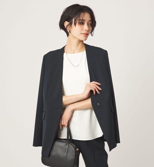 UNITED ARROWS green label relaxing「クルーネック ショートスリーブ ブラウス マシンウォッシャブル UVカット」|シャツ・ブラウス|