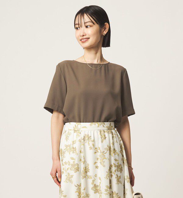 UNITED ARROWS green label relaxing「クルーネック ショートスリーブ ブラウス マシンウォッシャブル UVカット」|シャツ・ブラウス|