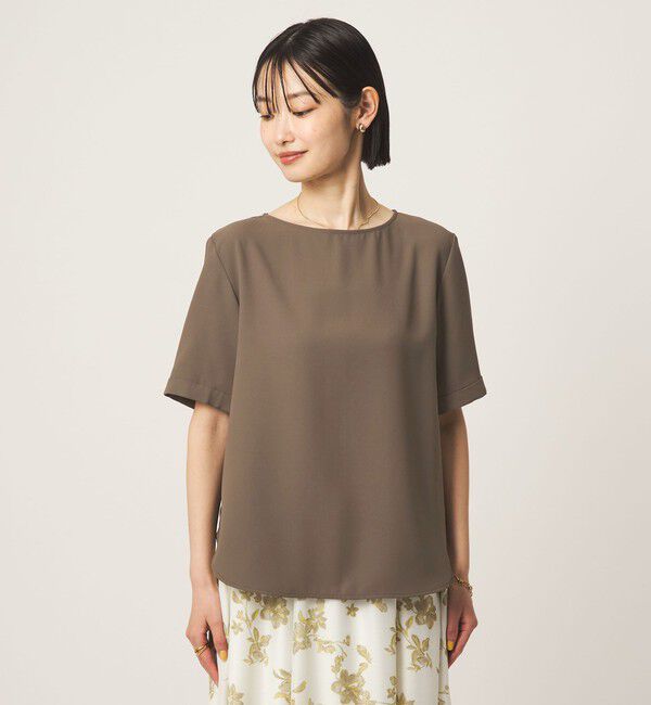 UNITED ARROWS green label relaxing「クルーネック ショートスリーブ ブラウス マシンウォッシャブル UVカット」|シャツ・ブラウス|