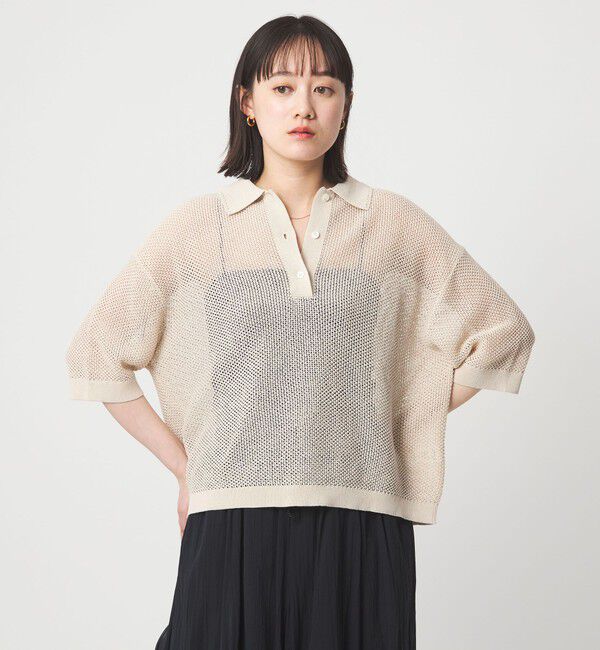 UNITED ARROWS green label relaxing「メッシュ ポロニット ウォッシャブル」|ニット・セーター|