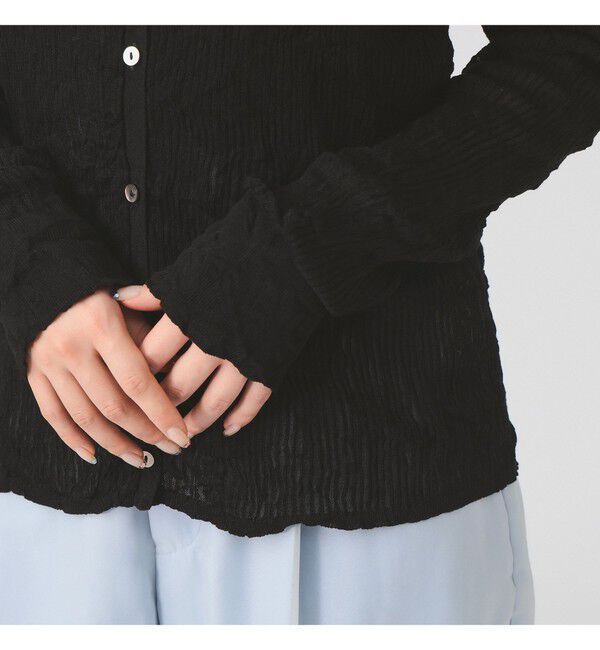 Ray BEAMS 「シアー リブ ニット ポロ カーディガン」|ニット・セーター|